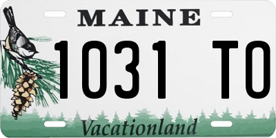ME license plate 1031TO
