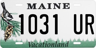 ME license plate 1031UR