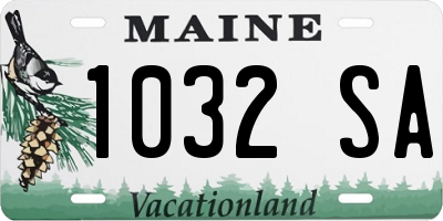 ME license plate 1032SA