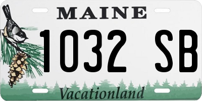 ME license plate 1032SB