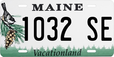 ME license plate 1032SE