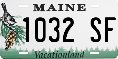 ME license plate 1032SF