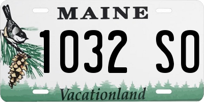 ME license plate 1032SO