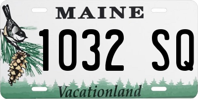 ME license plate 1032SQ