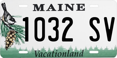 ME license plate 1032SV