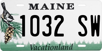 ME license plate 1032SW