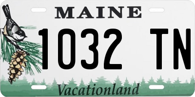 ME license plate 1032TN