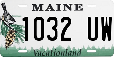 ME license plate 1032UW