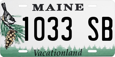 ME license plate 1033SB