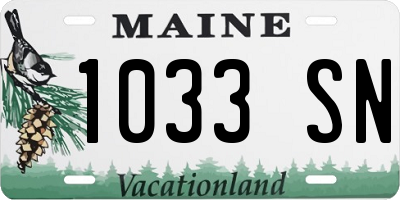 ME license plate 1033SN