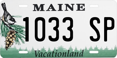 ME license plate 1033SP