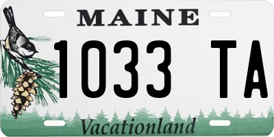 ME license plate 1033TA