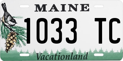ME license plate 1033TC