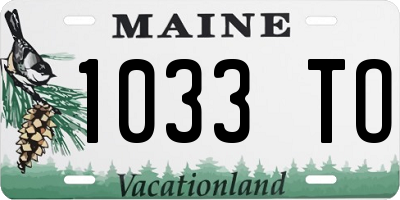 ME license plate 1033TO