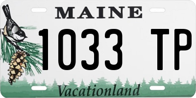 ME license plate 1033TP