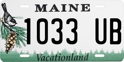 ME license plate 1033UB