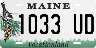 ME license plate 1033UD