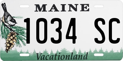 ME license plate 1034SC