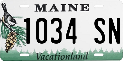 ME license plate 1034SN
