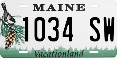 ME license plate 1034SW