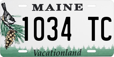 ME license plate 1034TC