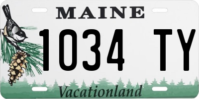 ME license plate 1034TY