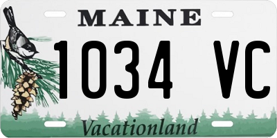 ME license plate 1034VC