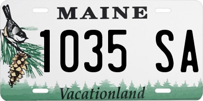 ME license plate 1035SA