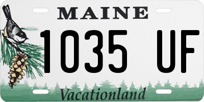 ME license plate 1035UF