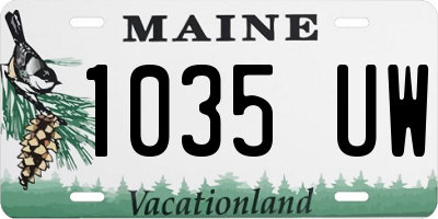 ME license plate 1035UW