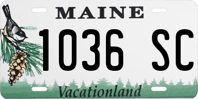 ME license plate 1036SC