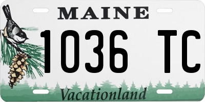 ME license plate 1036TC