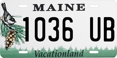 ME license plate 1036UB