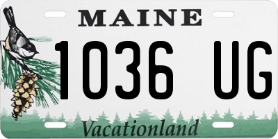 ME license plate 1036UG