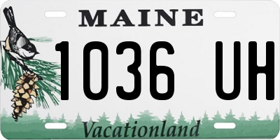 ME license plate 1036UH