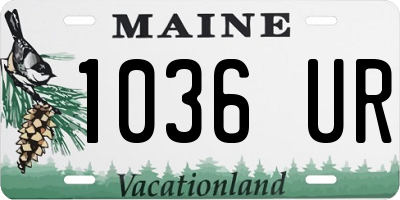 ME license plate 1036UR