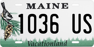 ME license plate 1036US