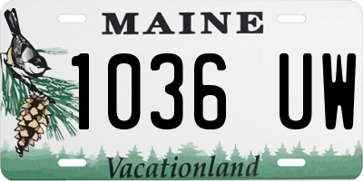ME license plate 1036UW