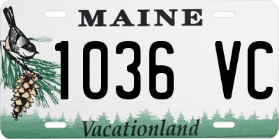 ME license plate 1036VC