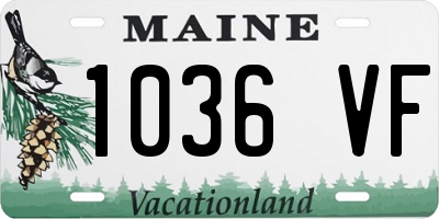ME license plate 1036VF
