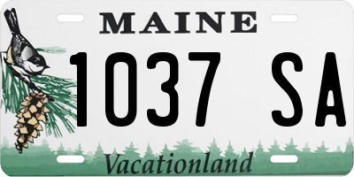 ME license plate 1037SA