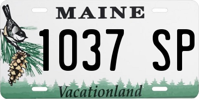 ME license plate 1037SP