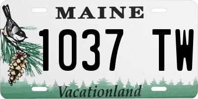 ME license plate 1037TW