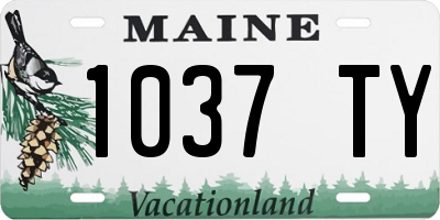 ME license plate 1037TY