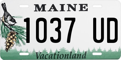 ME license plate 1037UD