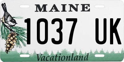 ME license plate 1037UK