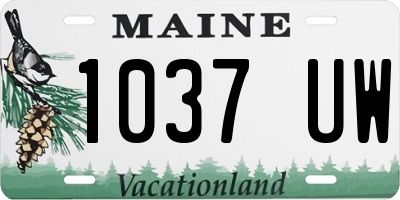 ME license plate 1037UW