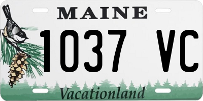 ME license plate 1037VC