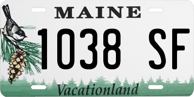 ME license plate 1038SF