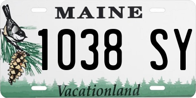 ME license plate 1038SY